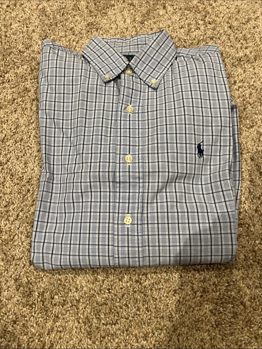 Polo by Ralph Lauren White and Blue Plaid Button-Down Shirt